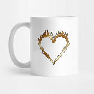 Gold Heart Flames Mug